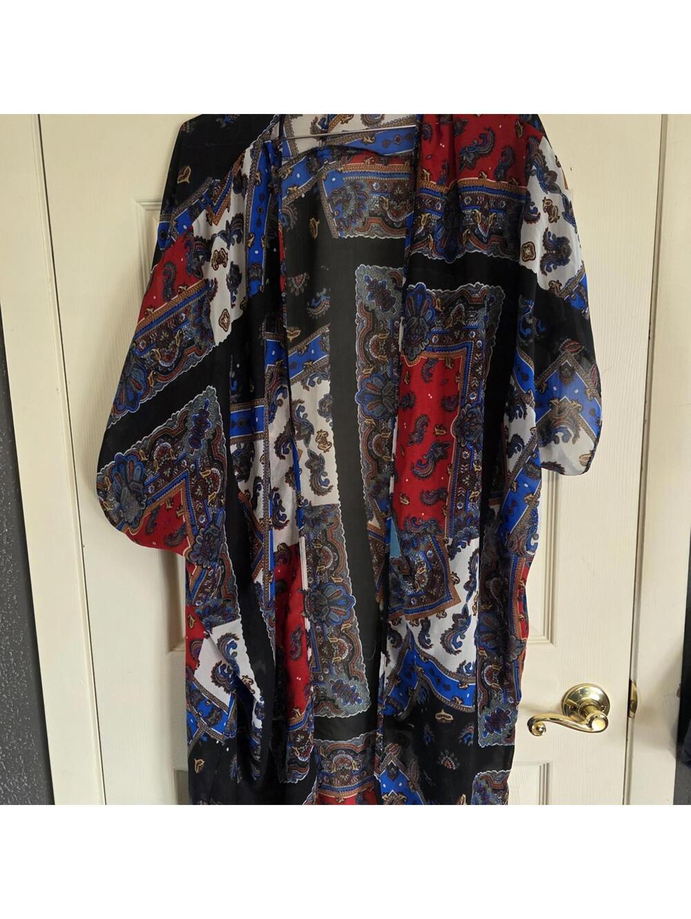 Live 4 Truth Paisley Sheer Kimono - Black, Blue, Red